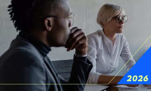Business meeting with documents on table